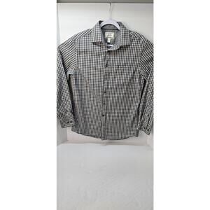 JOS A. BANK 1905 Medium Mens Shirt Gray Plaid Button Down Collar All Cotton‎